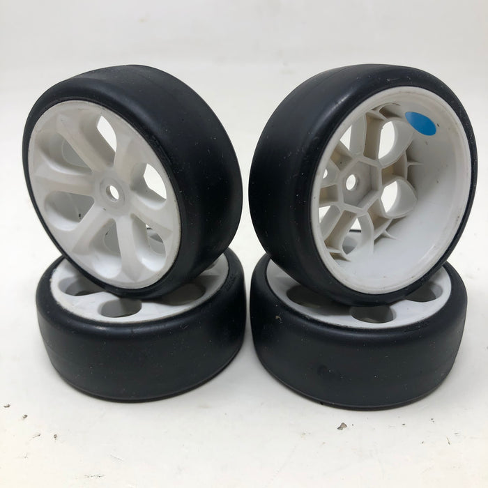 Jaco Blue Touring Car Wheels & Tires, 12mm Hex, 1/10, White (x4-Used)