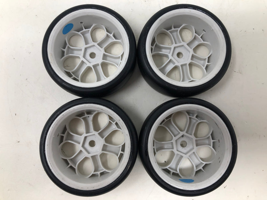 Jaco Blue Touring Car Wheels & Tires, 12mm Hex, 1/10, White (x4-Used)