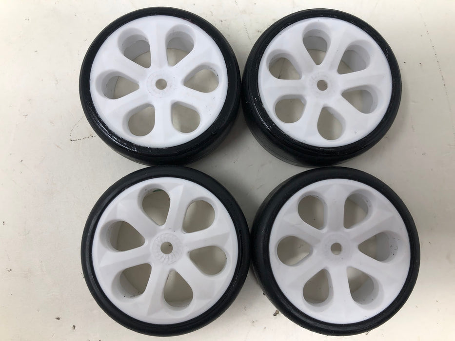 Jaco Green Touring Car Wheels & Tires, 12mm Hex, 1/10, White (x4 Used)