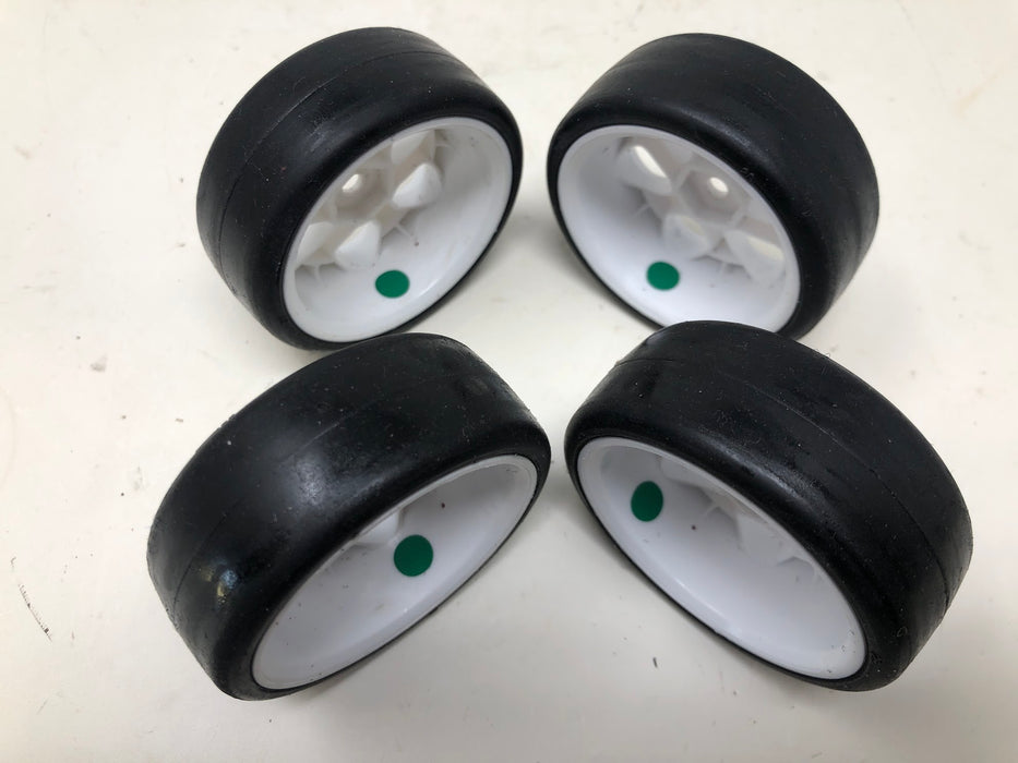 Jaco Green Touring Car Wheels & Tires, 12mm Hex, 1/10, White (x4 Used)