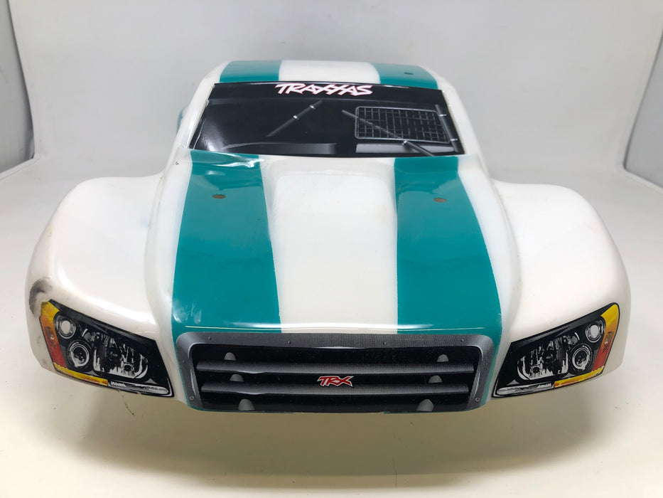 Traxxas Slash Short Course Truck Body, White + Teal, Custom Painted (Used)