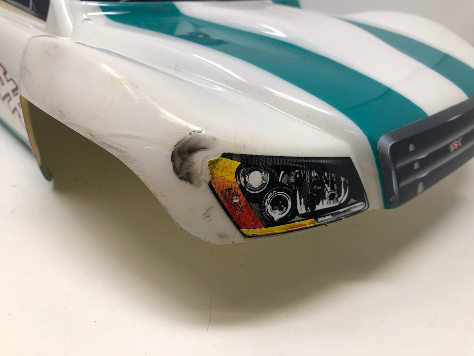 Traxxas Slash Short Course Truck Body, White + Teal, Custom Painted (Used)