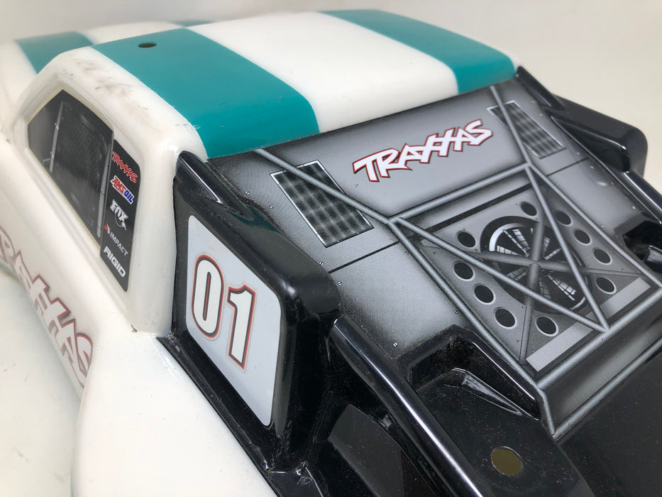 Traxxas Slash Short Course Truck Body, White + Teal, Custom Painted (Used)