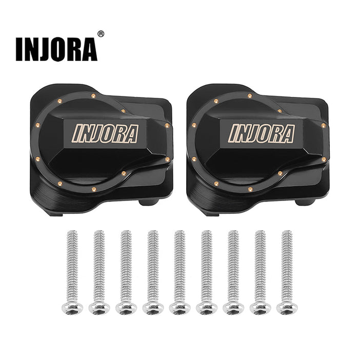 INJORA 9g/Pcs Black Coating Brass Front Rear Diff Covers For 1/18 TRX4M (4M-62)
