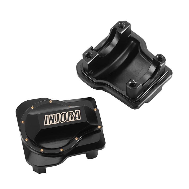 INJORA 9g/Pcs Black Coating Brass Front Rear Diff Covers For 1/18 TRX4M (4M-62)