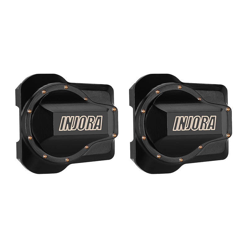 INJORA 9g/Pcs Black Coating Brass Front Rear Diff Covers For 1/18 TRX4M (4M-62)