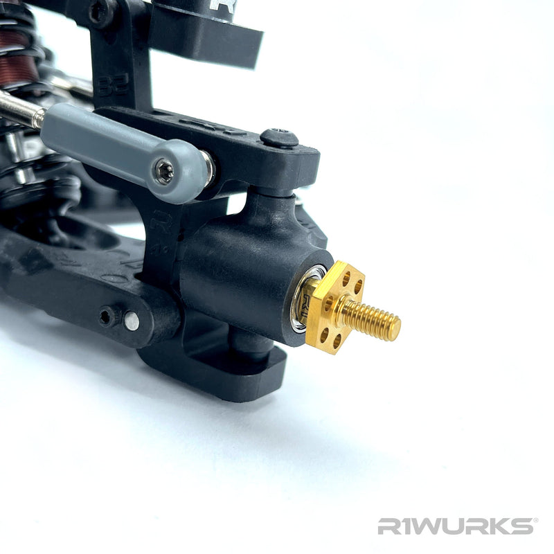 990908 R1WURKS DC1 Front Axle Set, Titanium (Titanium Nitride Coated)
