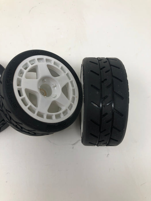 **NEW Take Off HPI RS4 SPORT 3 Wheels & Tires AUDI 26mm/31mm Spec-Grip WHITE Turbomac HH13A