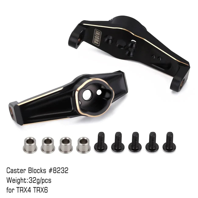 TRX4-8232BK INJORA Black Coating Brass Caster Blocks #8232 For TRX-4 TRX-6