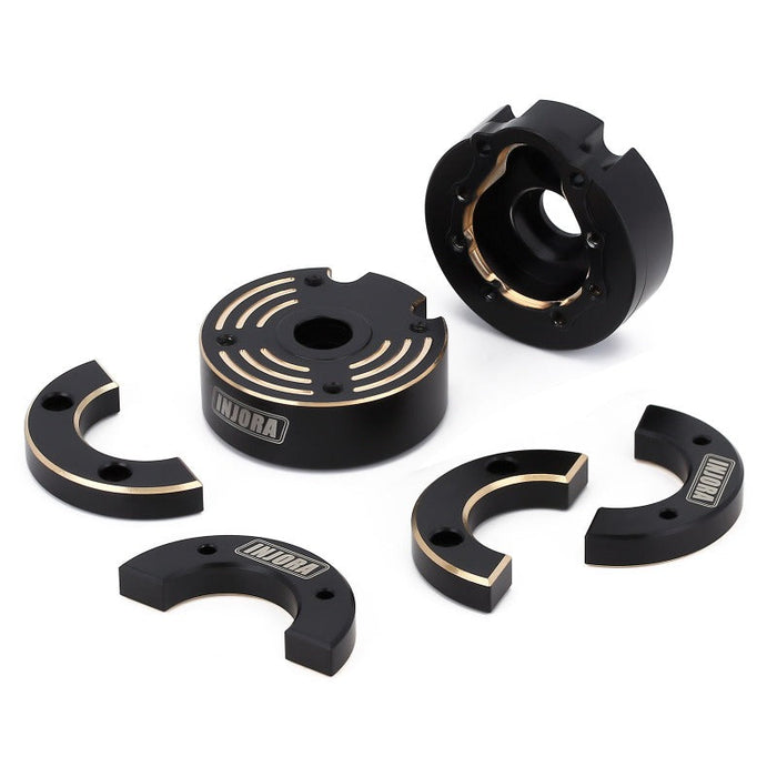 TRX4-8251E-BK INJORA 129g/pcs Black Brass Counterweight Outer Portal Drive Housing #8251 for TRX-4 TRX-6