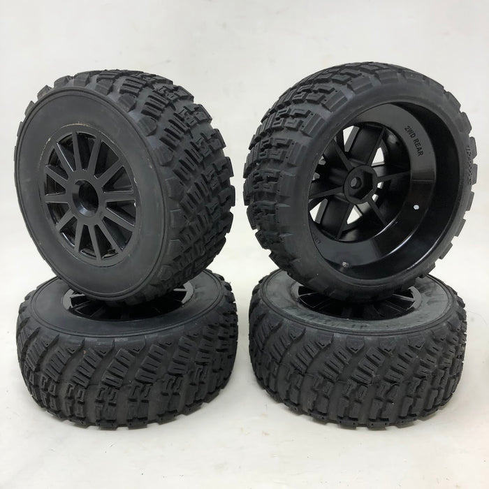 7473T Traxxas 1/10 Gravel Pattern Premounted Rally Tires w/ Black Wheels (x4-Used)