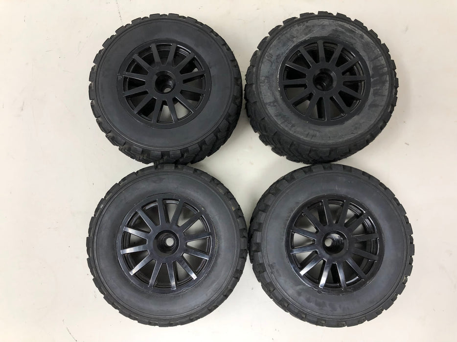 7473T Traxxas 1/10 Gravel Pattern Premounted Rally Tires w/ Black Wheels (x4-Used)