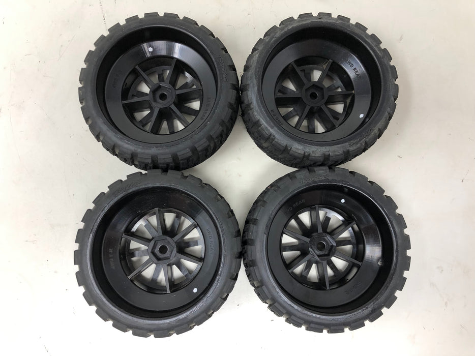 7473T Traxxas 1/10 Gravel Pattern Premounted Rally Tires w/ Black Wheels (x4-Used)