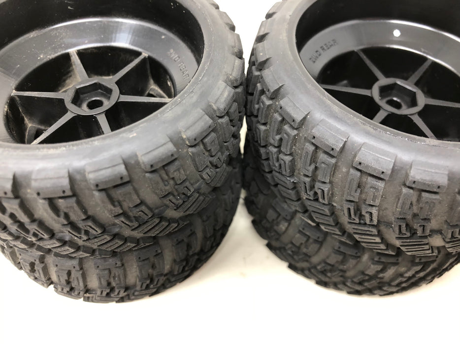 7473T Traxxas 1/10 Gravel Pattern Premounted Rally Tires w/ Black Wheels (x4-Used)