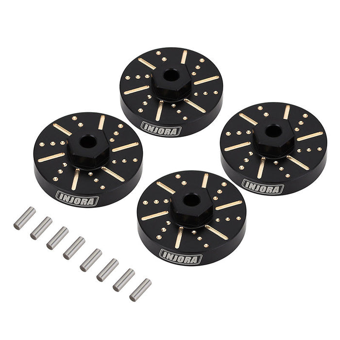 SCX24-40BK INJORA 4pcs 6g/pcs Black Wheel Weights with Wheel Hex Hubs for Axial SCX24 AX24