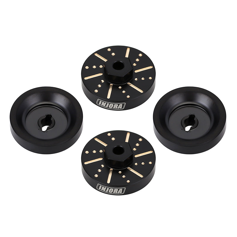 SCX24-40BK INJORA 4pcs 6g/pcs Black Wheel Weights with Wheel Hex Hubs for Axial SCX24 AX24