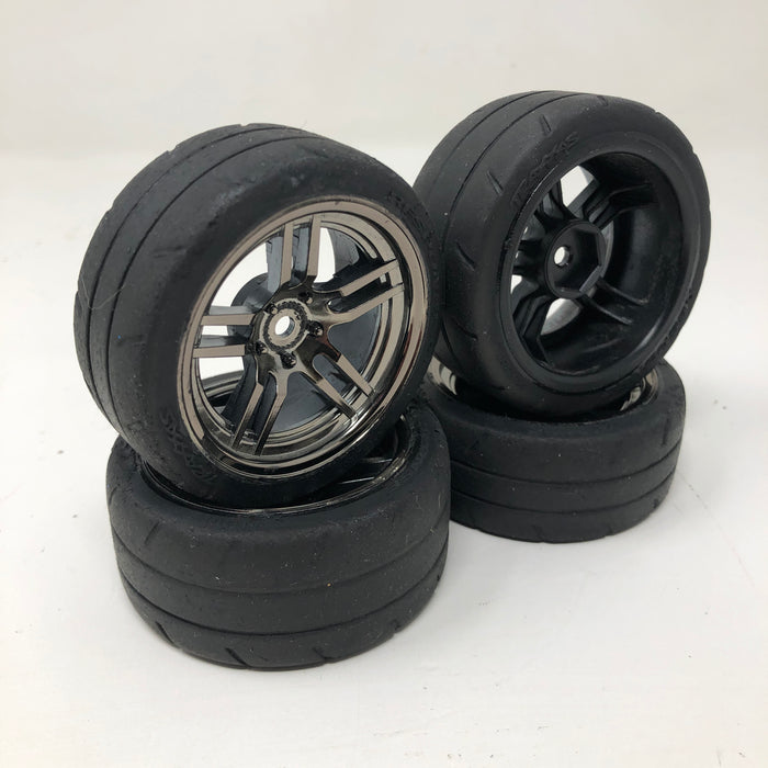 8375 Traxxas 1/10 4-Tec 1.9" Response Tires w/ Black Chrome Split-Spoke Wheels