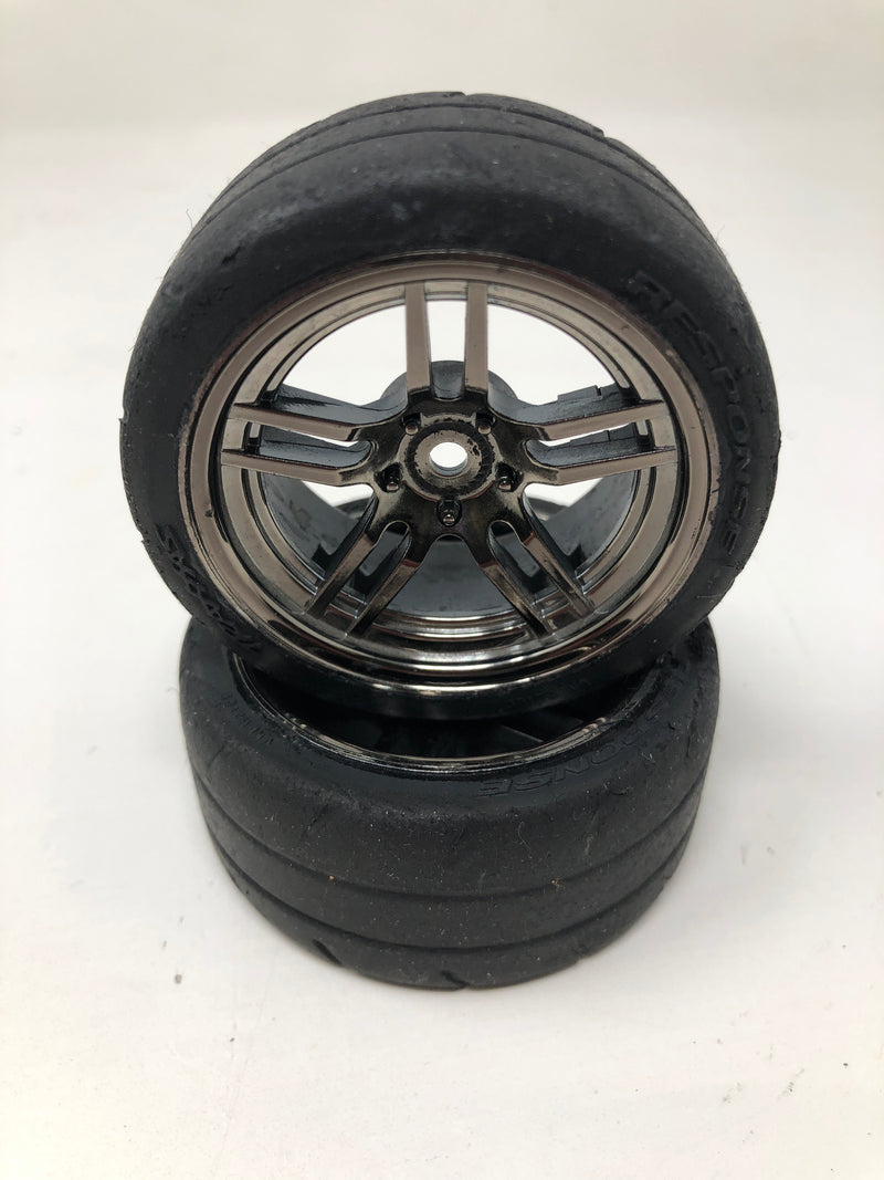 8375 Traxxas 1/10 4-Tec 1.9" Response Tires w/ Black Chrome Split-Spoke Wheels