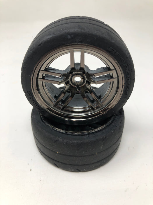 8375 Traxxas 1/10 4-Tec 1.9" Response Tires w/ Black Chrome Split-Spoke Wheels