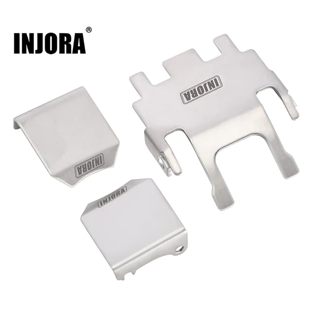 4M-14 INJORA Stainless Steel Chassis Armor Skid Plate Axle Protector for 1/18 TRX4M