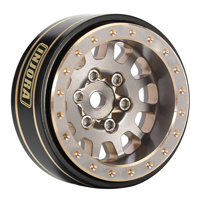 YQT-1101GL INJORA 1.0 Plus 12-Spoke Brass Beadlock Wheels 42g/pcs offset -3.75mm for 1/18 1/24 RC Crawler (4)