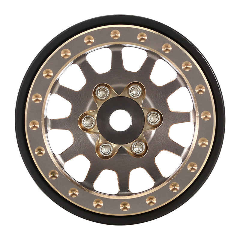 YQT-1101GL INJORA 1.0 Plus 12-Spoke Brass Beadlock Wheels 42g/pcs offset -3.75mm for 1/18 1/24 RC Crawler (4)