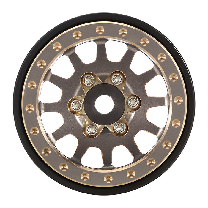 YQT-1101GL INJORA 1.0 Plus 12-Spoke Brass Beadlock Wheels 42g/pcs offset -3.75mm for 1/18 1/24 RC Crawler (4)