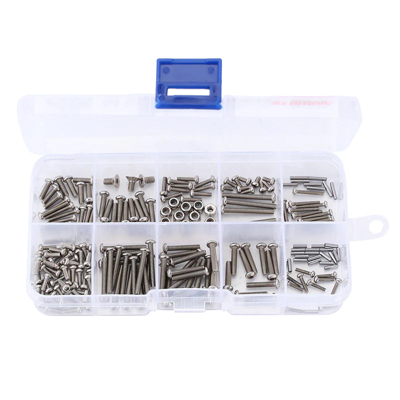 INJORA M1.6 M2 M2.5 Grade 12.9 Stainless Steel Hex Screws Nuts Hardware Kit For 1/18 TRX4M (4M-15)