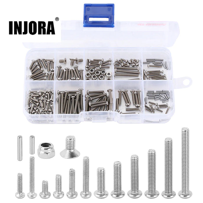 INJORA M1.6 M2 M2.5 Grade 12.9 Stainless Steel Hex Screws Nuts Hardware Kit For 1/18 TRX4M (4M-15)