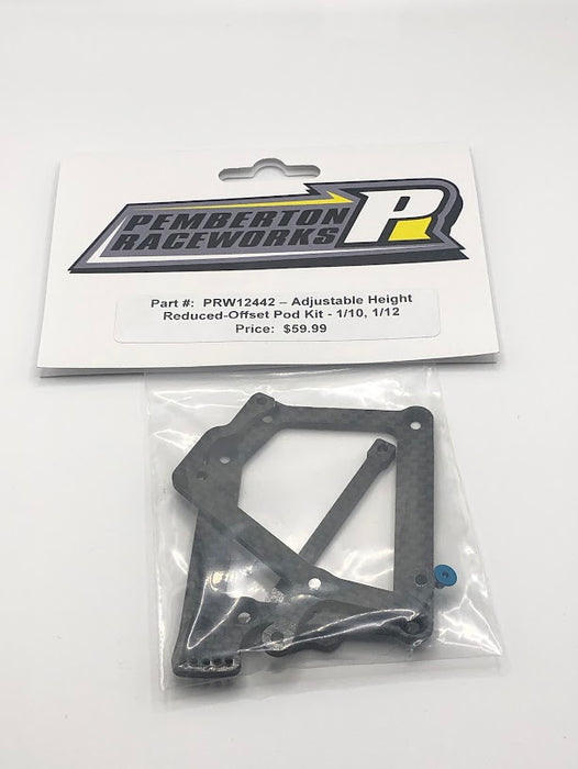 PRW12442 Pemberton Raceworks Adjustable Height Reduced-Offset Pod Kit - 1/10, 1/12