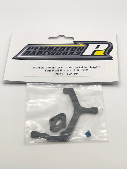 PRW12441 Pemberton Raceworks Adjustable Height Top Pod Plate - 1/10, 1/12