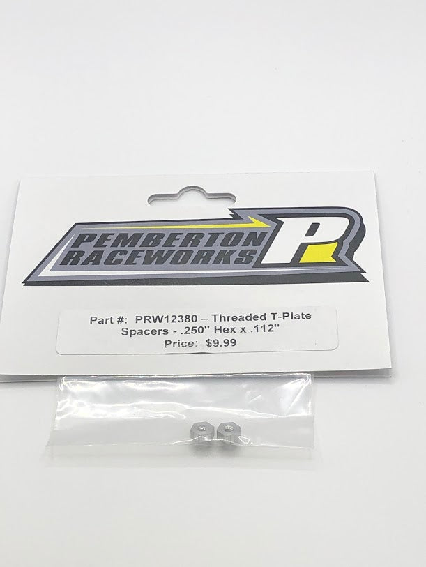 PRW12380 Pemberton Raceworks Threaded T-Plate Spacers - .250" Hex x .112"
