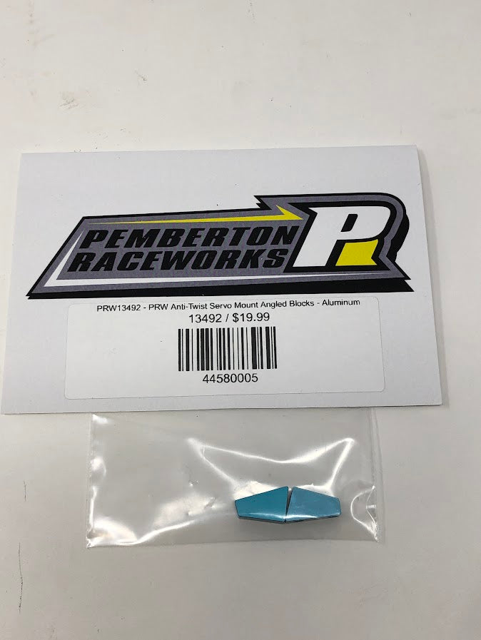 PRW13492 Pemberton Raceworks Anti-Twist Servo Mount Angled Blocks - Aluminum