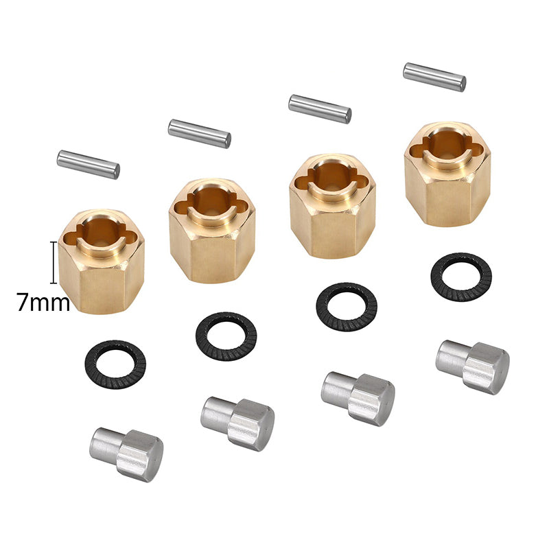 4M-02-7 INJORA 4PCS 7mm Brass Wheel Hex Hub Extenders For 1/18 TRX4M (4M-02)
