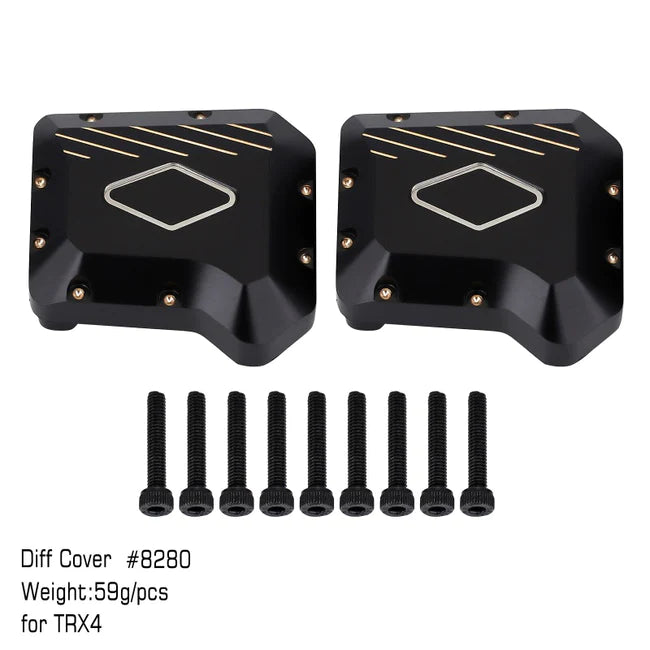 TRX4-8280BK INJORA Black Coating Brass Diff Cover #8280 For TRX-4
