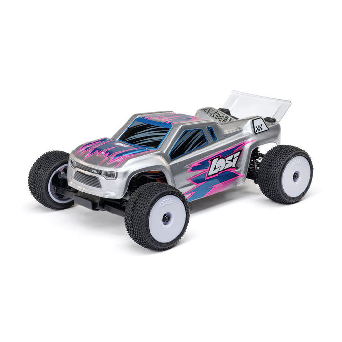 LOS-1392T Losi Micro-T 1/28 2WD RTR in Silver and White