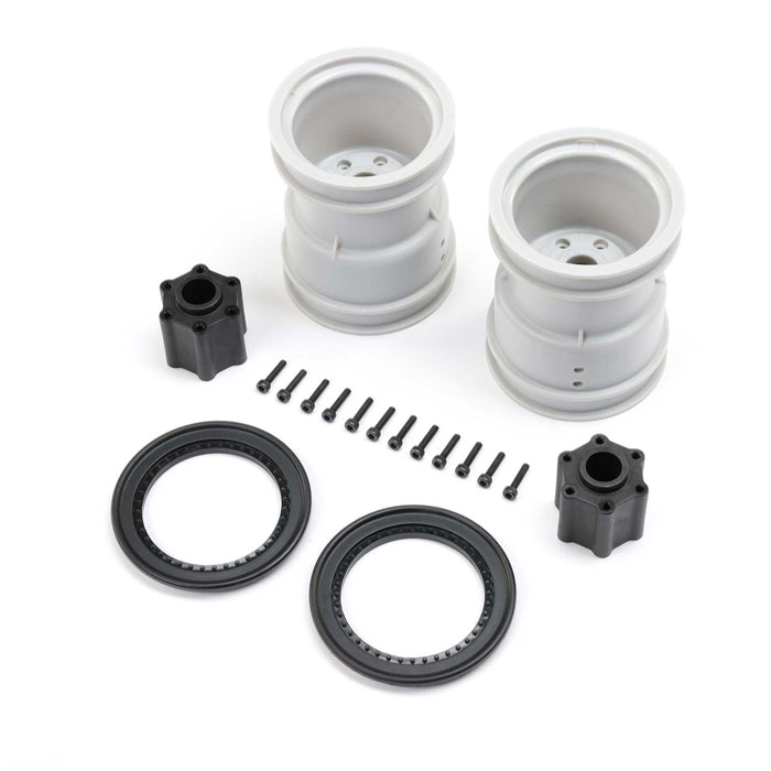 LOS-1816 Losi 2.6" Wheel with Beadlock Ring, Black (2): LMT 2.0