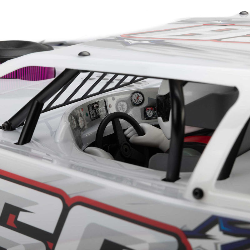 LOS-2168T1 PREORDER ONLY LOSI 22S Dirt Late Model, 1/10 2WD RTR Dirt Oval, w/ Batt & Charger, Summit Racing, White