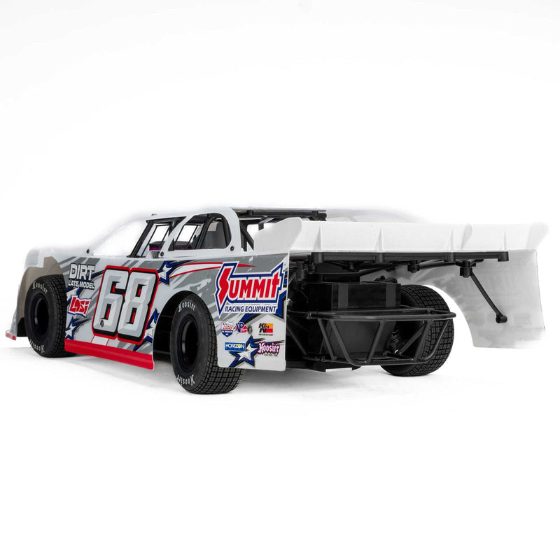 LOS-2168T1 PREORDER ONLY LOSI 22S Dirt Late Model, 1/10 2WD RTR Dirt Oval, w/ Batt & Charger, Summit Racing, White