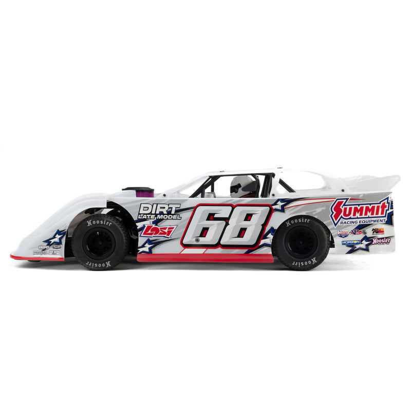LOS-2168T1 PREORDER ONLY LOSI 22S Dirt Late Model, 1/10 2WD RTR Dirt Oval, w/ Batt & Charger, Summit Racing, White