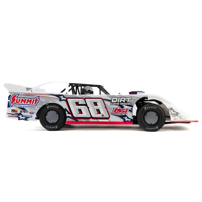 LOS-2168T1 PREORDER ONLY LOSI 22S Dirt Late Model, 1/10 2WD RTR Dirt Oval, w/ Batt & Charger, Summit Racing, White