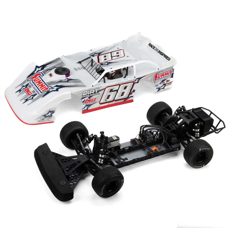 LOS-2168T1 PREORDER ONLY LOSI 22S Dirt Late Model, 1/10 2WD RTR Dirt Oval, w/ Batt & Charger, Summit Racing, White