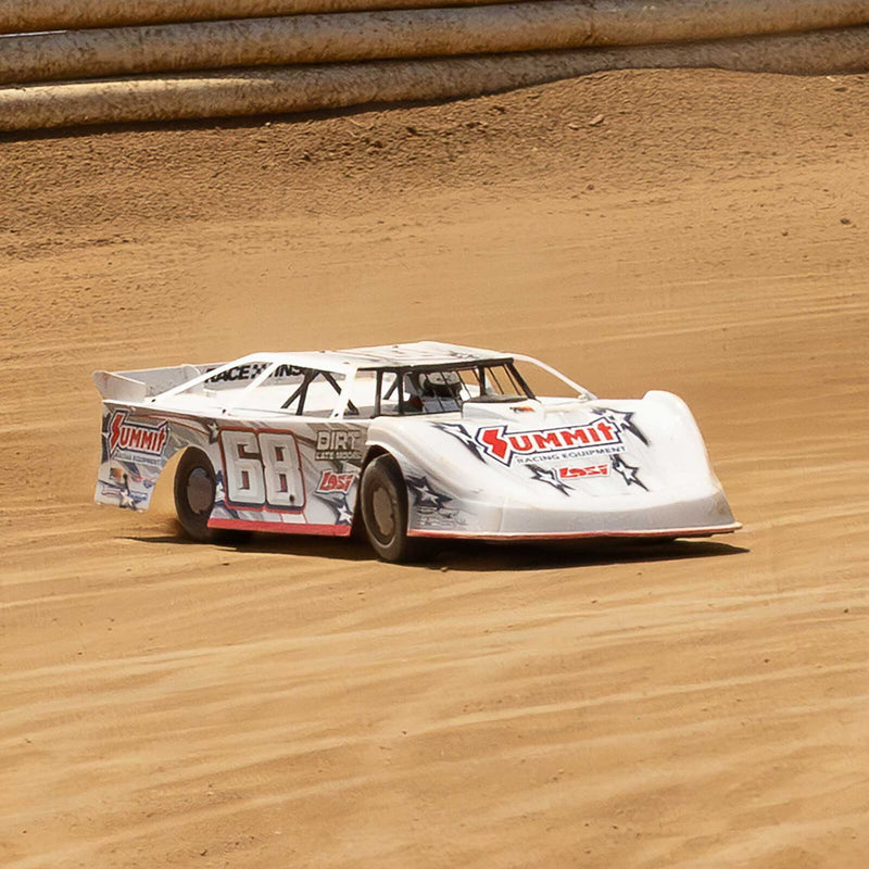 LOS-2168T1 PREORDER ONLY LOSI 22S Dirt Late Model, 1/10 2WD RTR Dirt Oval, w/ Batt & Charger, Summit Racing, White