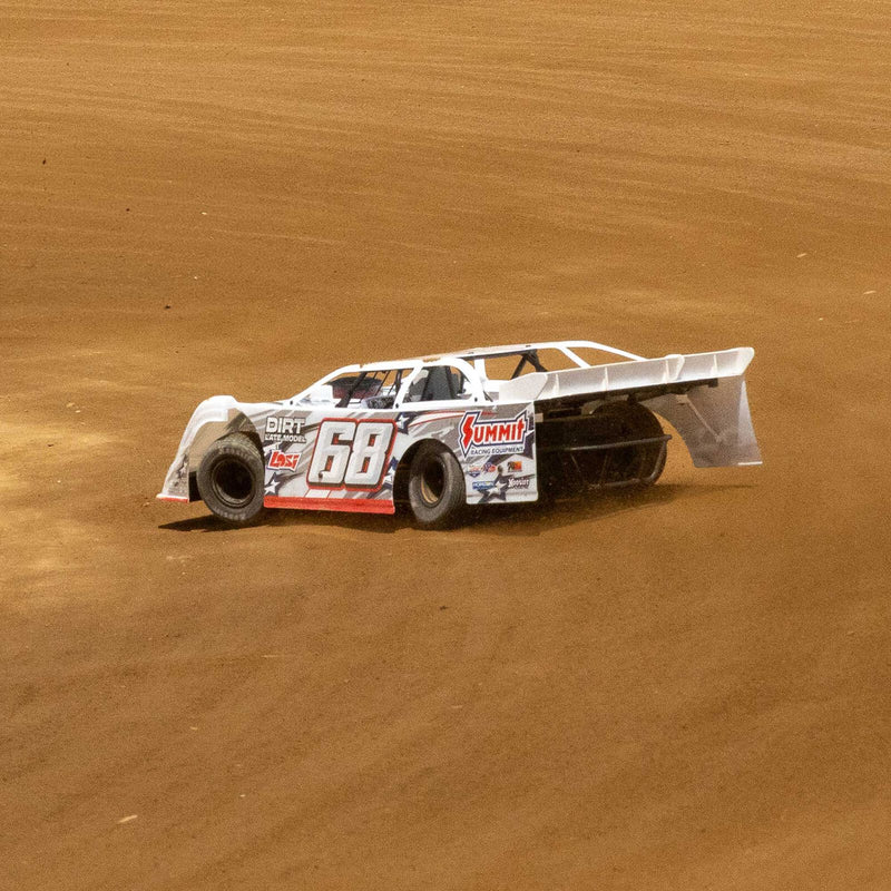 LOS-2168T1 PREORDER ONLY LOSI 22S Dirt Late Model, 1/10 2WD RTR Dirt Oval, w/ Batt & Charger, Summit Racing, White