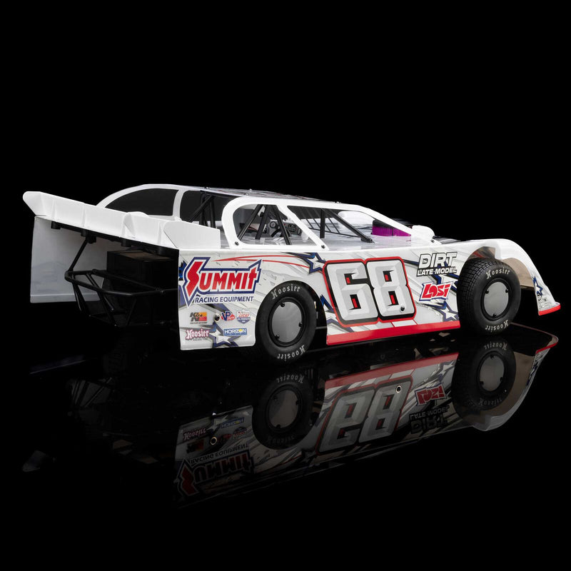 LOS-2168T1 PREORDER ONLY LOSI 22S Dirt Late Model, 1/10 2WD RTR Dirt Oval, w/ Batt & Charger, Summit Racing, White