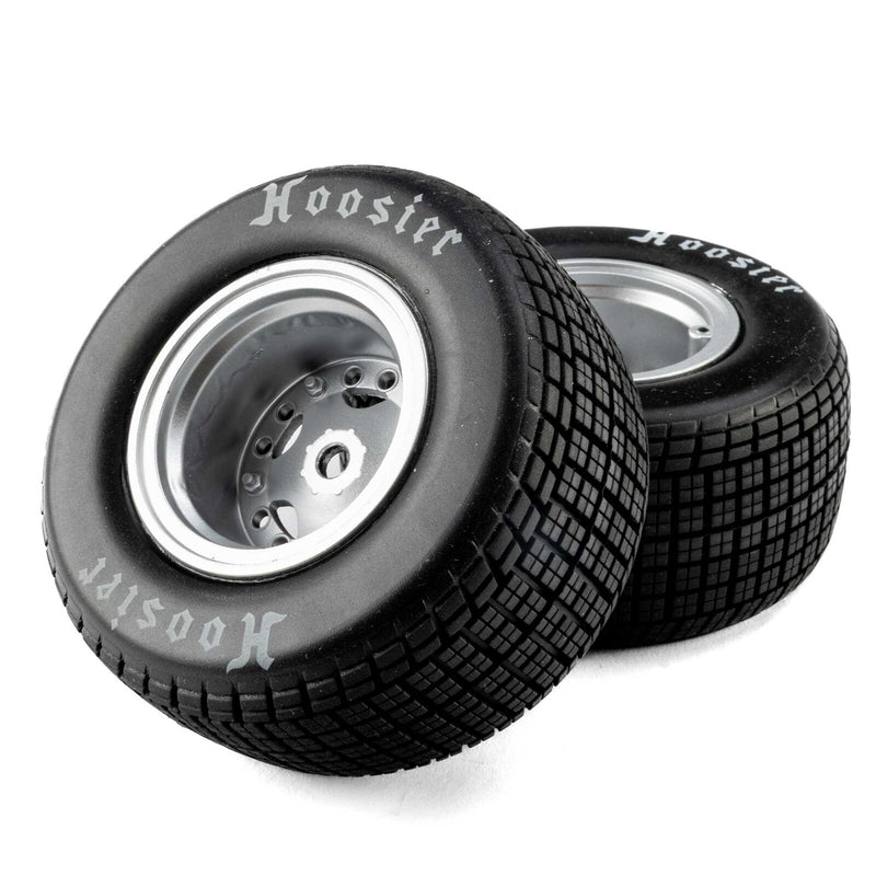LOS-4642 Losi Hoosier Tires, Medium, Mounted, Satin Aluminum, Left/Right (2): 22S DLM