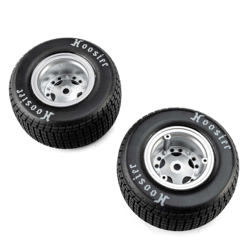LOS-4642 Losi Hoosier Tires, Medium, Mounted, Satin Aluminum, Left/Right (2): 22S DLM