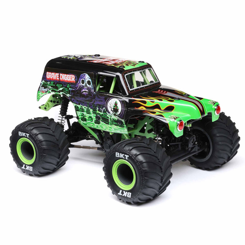 LOS01026T1 LOSI 1/18 Mini LMT Grave Digger 2S 4X4 RTR Brushed Monster Truck (Battery & Charger Included), Green