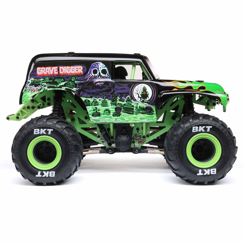 LOS01026T1 LOSI 1/18 Mini LMT Grave Digger 2S 4X4 RTR Brushed Monster Truck (Battery & Charger Included), Green