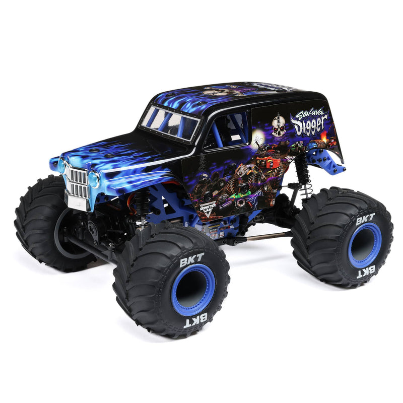 LOS01026T2 LOSI 1/18 Mini LMT Son Uva Digger 2S 4X4 RTR Brushed Monster Truck (Battery & Charger Included), Blue